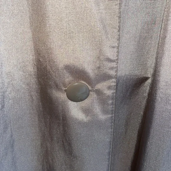 Windsor Bay women’s  vintage Metallic pewter long belted Trench Coat Size 8 - Picture 5 of 12